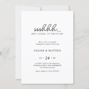 Invitación Sshh. Va a proponer   Compromiso de sorpresa