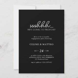 Invitación Sshh. Va a proponer   Compromiso negro
