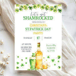 Invitación St Patrick Day Let's Get Shamrocked Party
