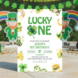 Invitación St Patrick Lucky One First Birthday Invitation