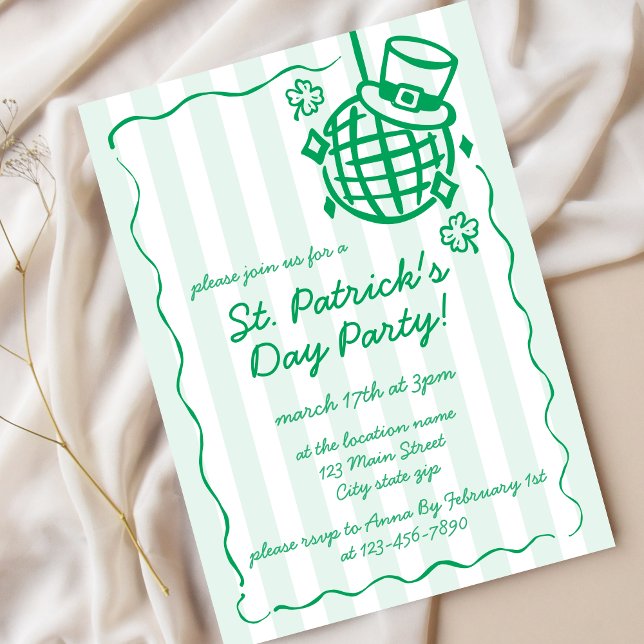 Invitación St. Patrick’s Day Green Hand Drawn Party (Subido por el creador)