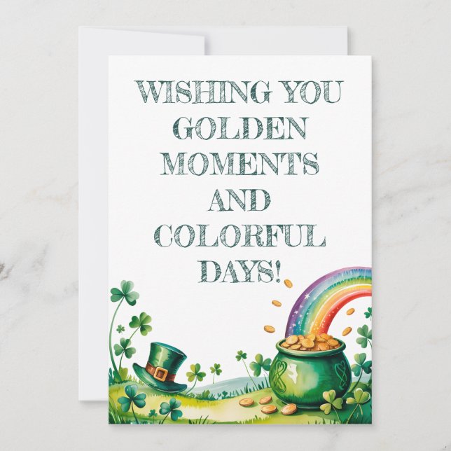 Invitación St. Patrick’s Day Watercolor Luck (Anverso)
