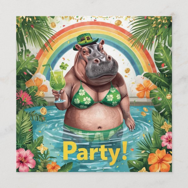 Invitación St. Patrick’s Tropical Pool Party Invitation  (Anverso)