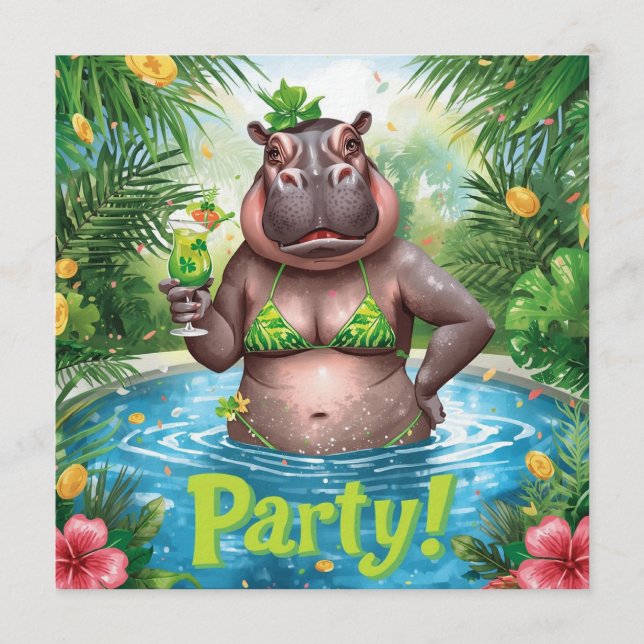 Invitación St. Patrick’s Tropical Pool Party Invitation  (Anverso)