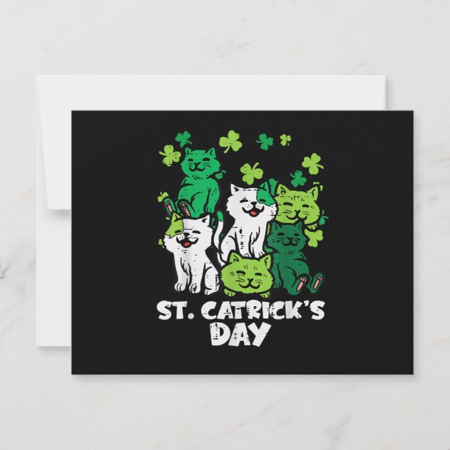 Invitación St Patricks Catricks Day Cats Saint Pattys (Anverso)