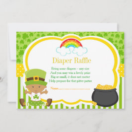 Invitación St Patricks Chica afroamericano Diaper Raffle