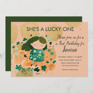 Invitación St. Patricks Chica de cumpleaños afortunado Shamro