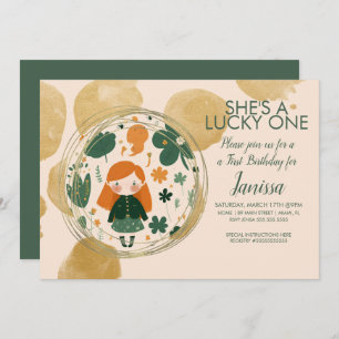 Invitación St. Patricks Chica de cumpleaños Shamrock Any Age