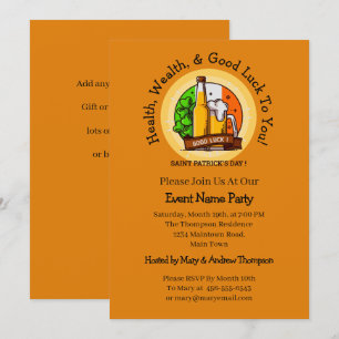 Invitación St Patricks Day Beer & Flag Edit Message Fiesta
