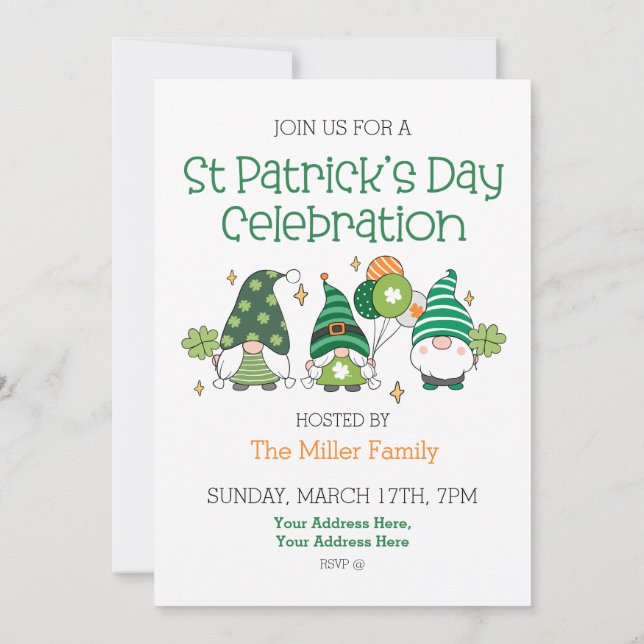 Invitación St Patricks Day Celebration Party (Reverso)