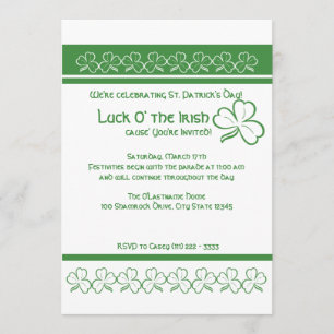 Invitación St. Patricks Day Fiesta Shamrock