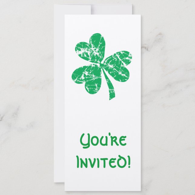 Invitación St. Patrick's Day Green Shamrock (Anverso)