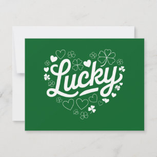 Invitación St Patrick's Day Heart Lucky Clover Shamrock