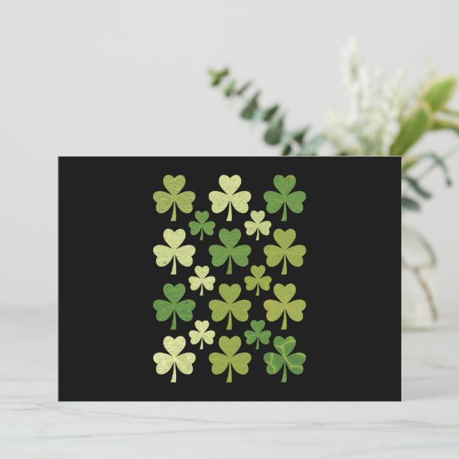 Invitación St Patrick's Day Heart Lucky Clover Shamrock (Anverso de pie)