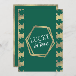 Invitación St. Patricks Day Lucky Bridal Shower Green Gold