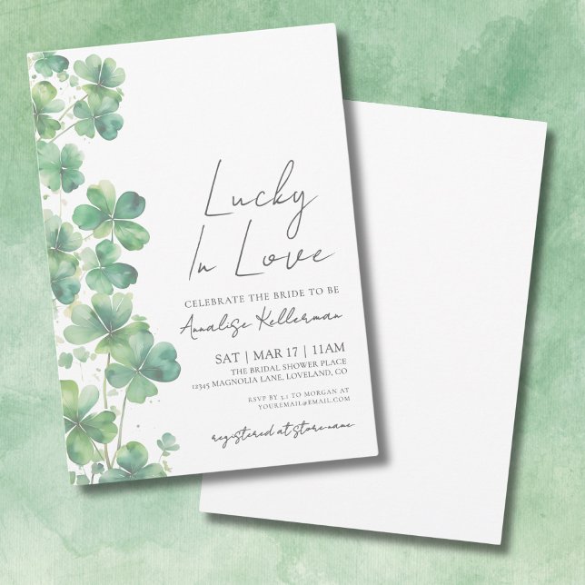 Invitación St. Patrick's Day Lucky In Love Bridal Shower (St. Patrick's Day Lucky In Love Bridal Shower Invitation)