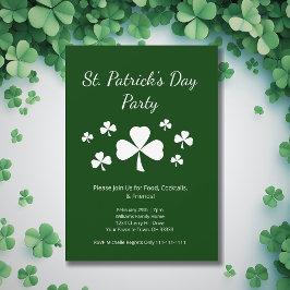 Invitación St. Patrick's Day Party Shamrocks Irish Green
