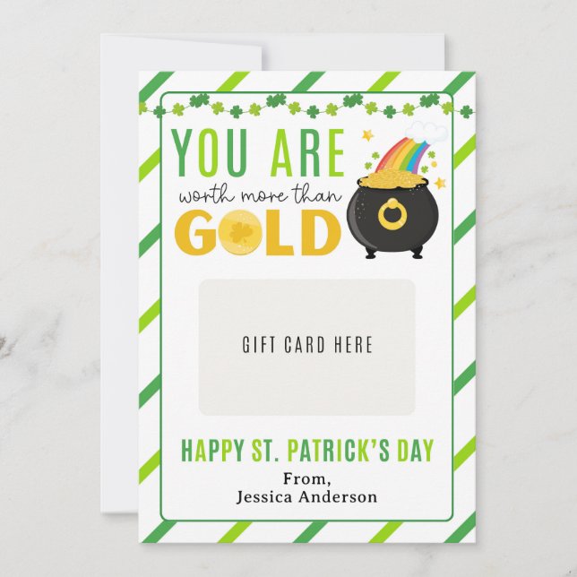 Invitación St. Patrick's Day Teacher Appreciation Gift Card (Anverso)