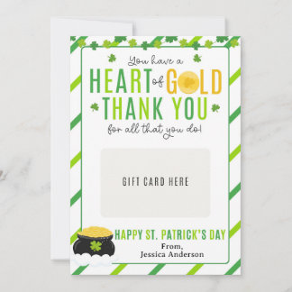 Invitación St. Patrick's Day Teacher Appreciation Gift Card