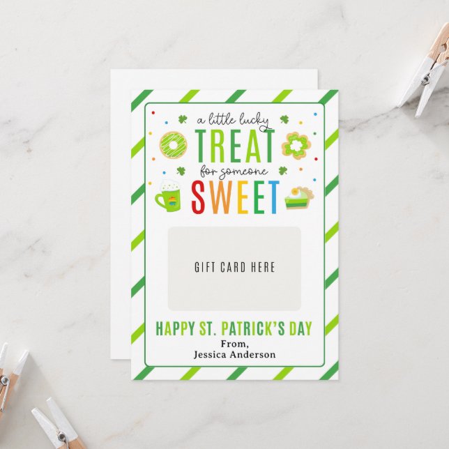 Invitación St. Patrick's Day Teacher Appreciation Gift Card (Anverso/Reverso In Situ)