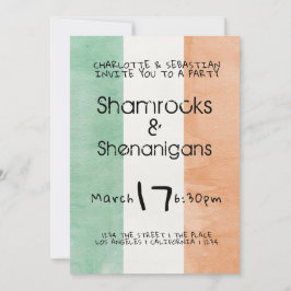 Invitación St Patricks Irlandés Shamrock Shenanigans Watercol