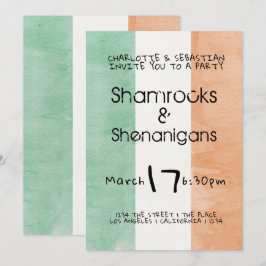 Invitación St Patricks Irlandés Shamrock Shenanigans Watercol