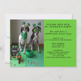 Invitación St. Patrick's Party Dogs with Shamrocks Invitation