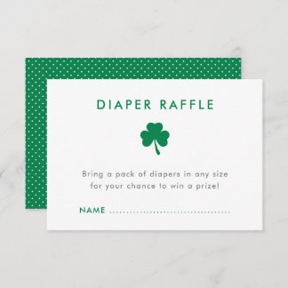 Invitación St. Patrick's Shamrock Baby Shower Diaper Raffle