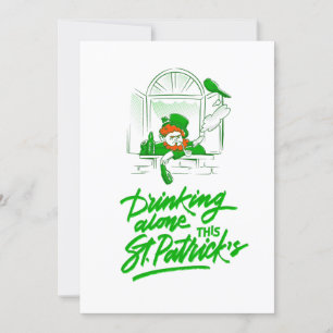 Invitación st patricys day leprechaun bebiendo solo