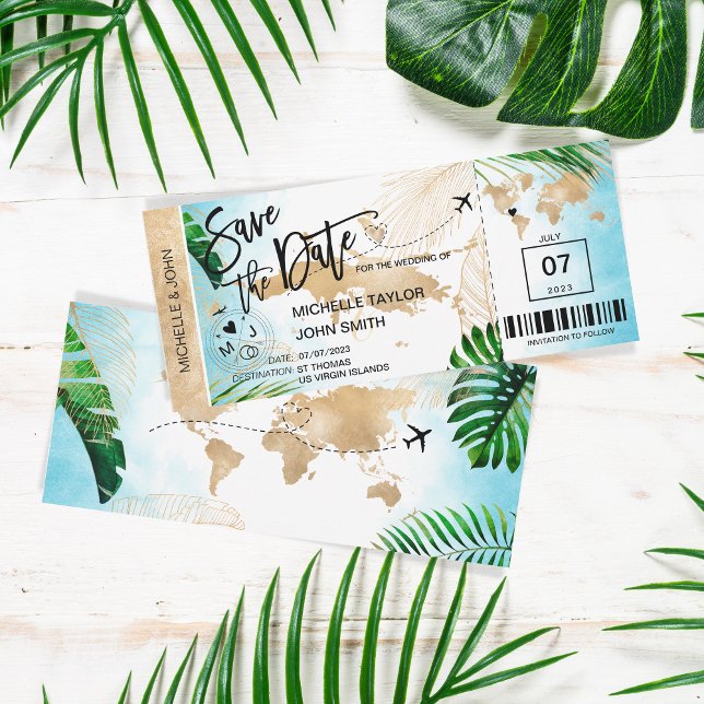 Invitación ST THOMAS Salven la playa de pases de embarque (Subido por el creador)