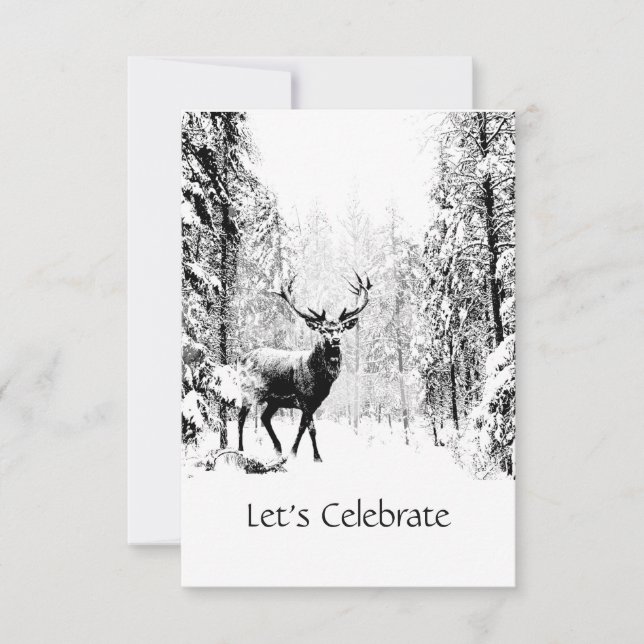 Invitación Stag Retirement Masculine Stag Deer Art (Anverso)