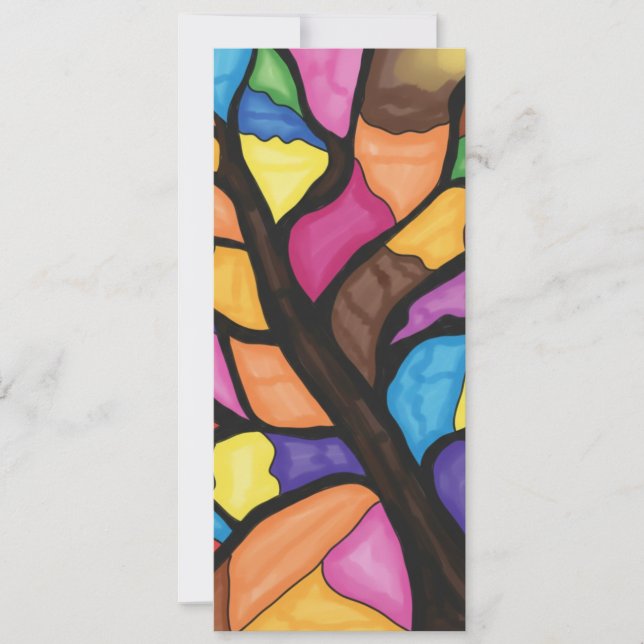 Invitación Stain glass tree art  (Anverso)