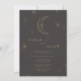 Invitación Star and Moon Celestial Wedding