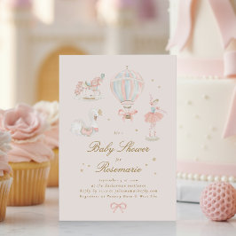 Invitación Star Girl Princess Fairytale Ballerina Baby Shower