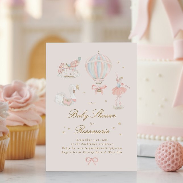 Invitación Star Girl Princess Fairytale Ballerina Baby Shower (Subido por el creador)