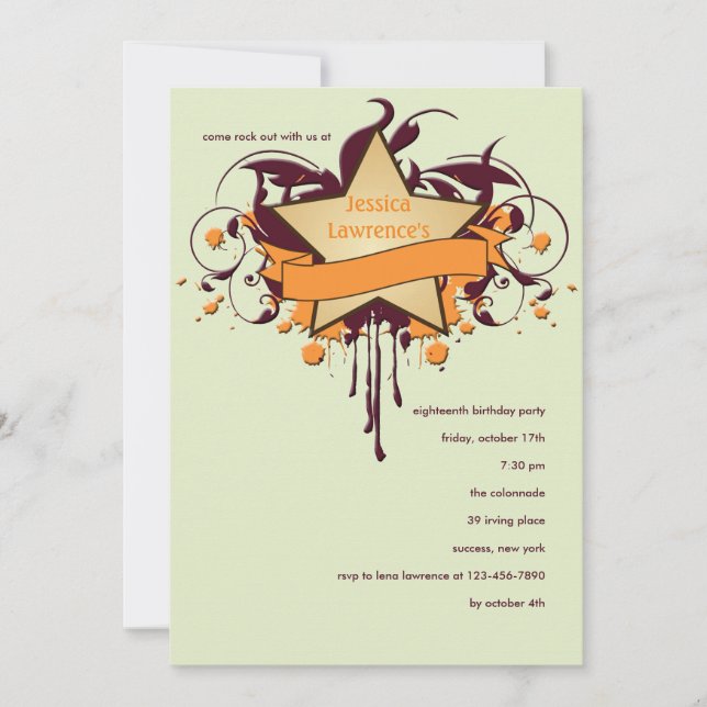 Invitación Star Grunge (Anverso)