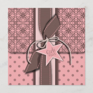 Invitación Star nació Chica Baby Shower Invitation Square