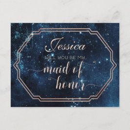 Invitación Star Sky Celestial será mi empleada de honor