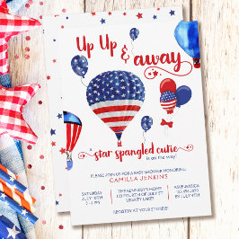Invitación Star Spanglup Cutie Up and Away Baby Shower