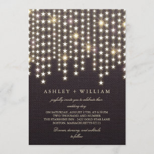 Invitación Star String ilumina el Boda oscuro de la velada Bu