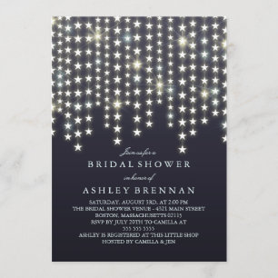 Invitación Star String ilumina la ducha azul oscuro