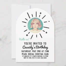 Invitación STARBURST | Custom Simple & Chic Photo Birthday