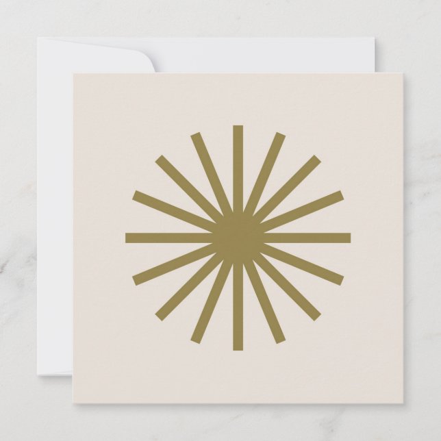 Invitación Starburst Gold & Linen Blanco (Anverso)