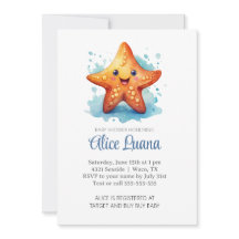Starfish acuarela bajo el mar Baby Shower