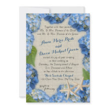 Starfish and Blue Hydrangea Boda