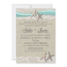 Starfish and Lace Rustic Beach Aqua Boda