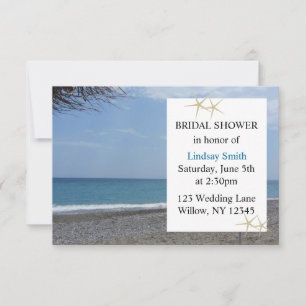Invitación Starfish and Ocean Bridal Shower