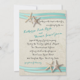 Invitación Starfish and Ribbon