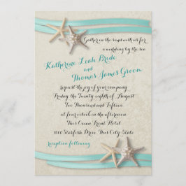 Invitación Starfish and Ribbon