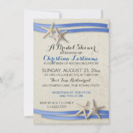 Invitación Starfish and Ribbon Bridal Shower